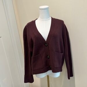 Ann Taylor Purple Cardigan Sweater V-Neck Knit
